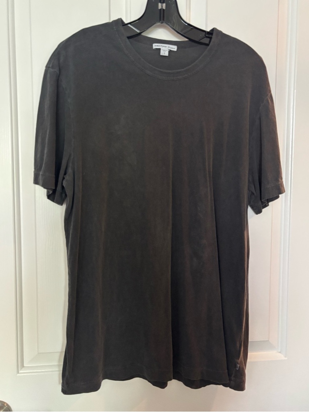 EUC James Perse Mens Stone Washed Charcoal Crew Neck Tee size 2/M
